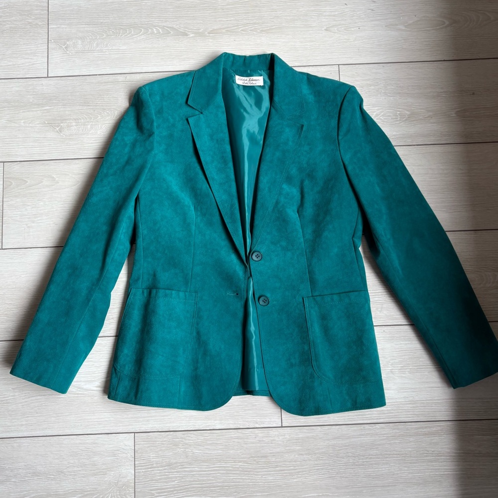 Vintage Lilli Ann Ultrasuede Green Blazer M